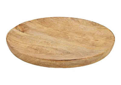 Meinposten Декоративная тарелка Тарелки Holzteller Mango Декоративная тарелка Mangoholz Deko braun Holz Ø 25 cm (1 St)