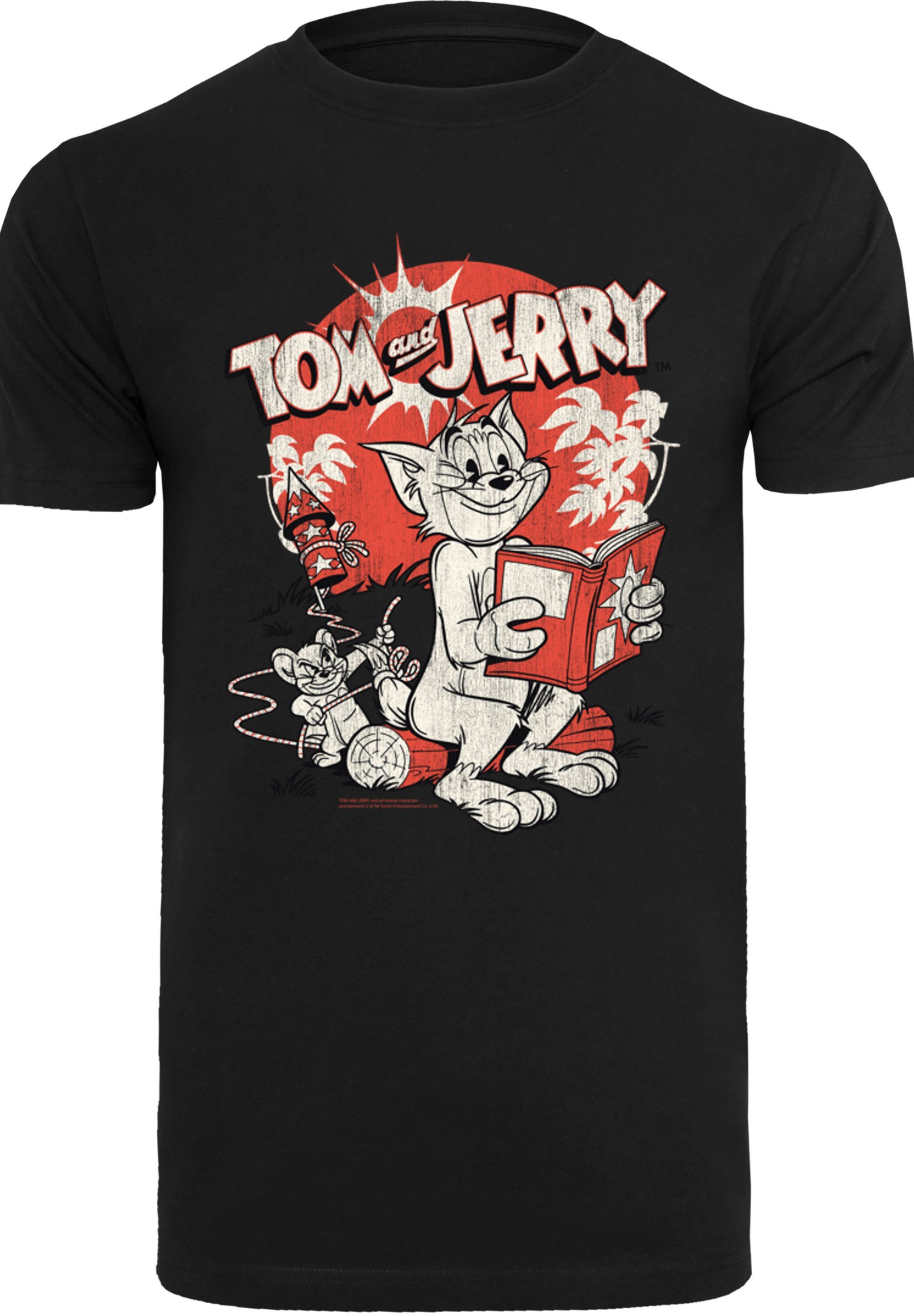 F4NT4STIC T-Shirt Tom und Jerry schwarz Merch,Regular-Fit,Basic,Bedruckt Prank Rocket Herren,Premium