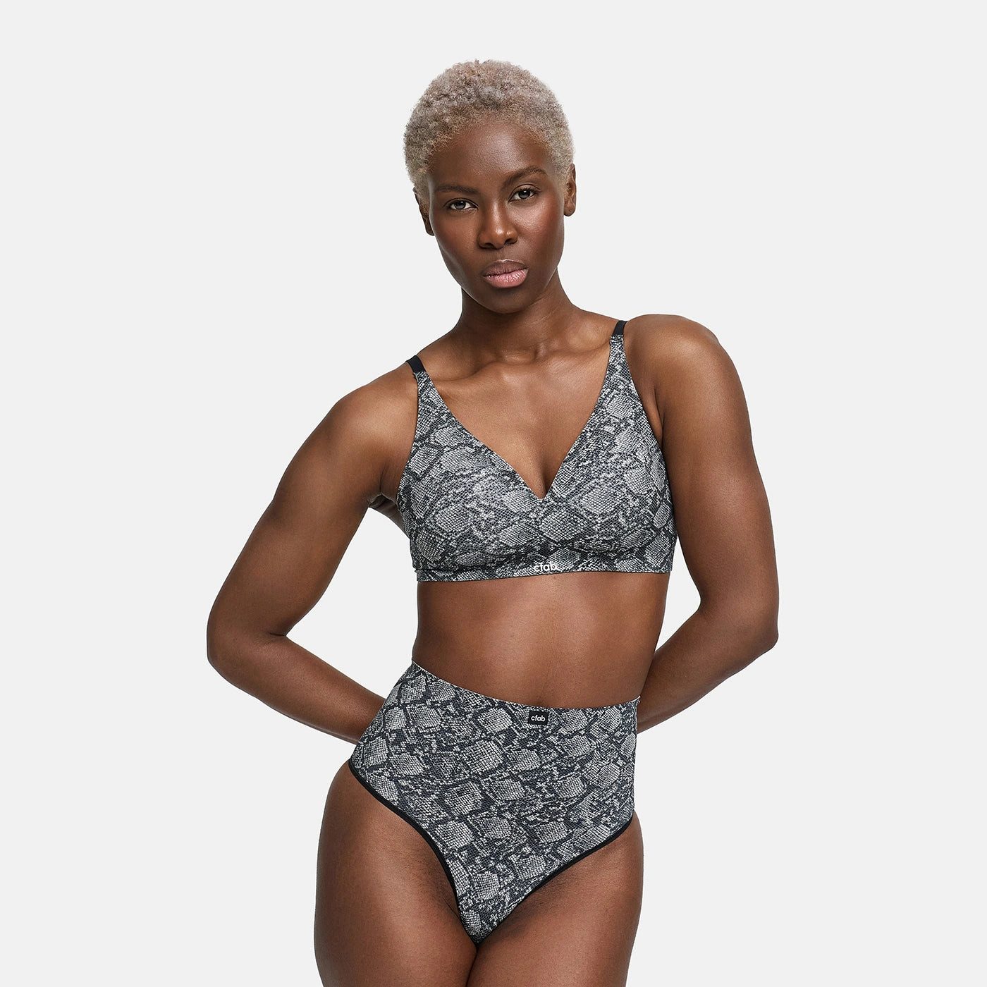 cfab by creamy fabrics Tanga Seamless High-Waist Tanga, 3er Pack-Snake-3XL