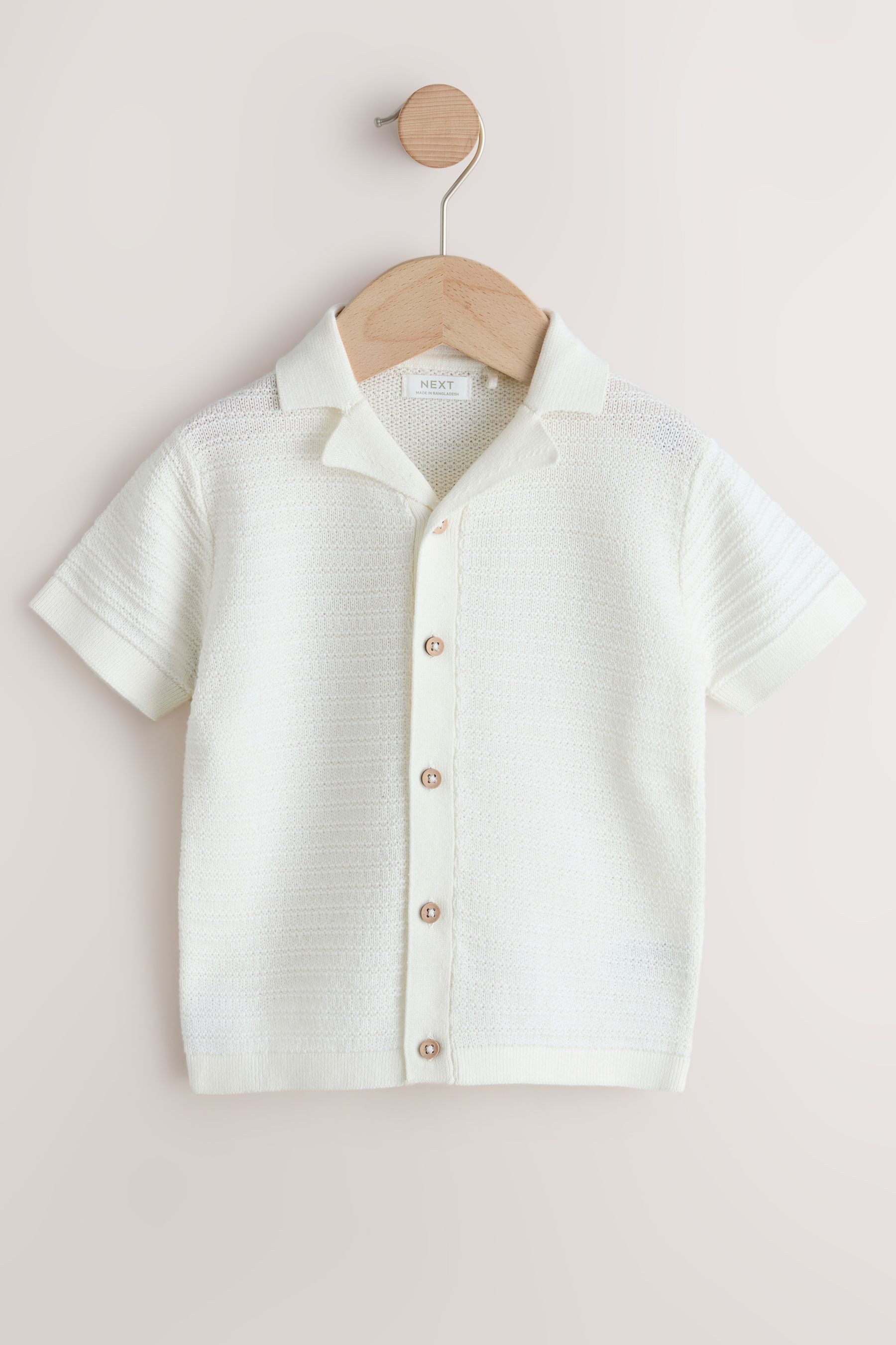Next Polokragenpullover Strick-Polo-Shirt mit Reverskragen und Motiv (1-tlg) – Bild 5 von 5
