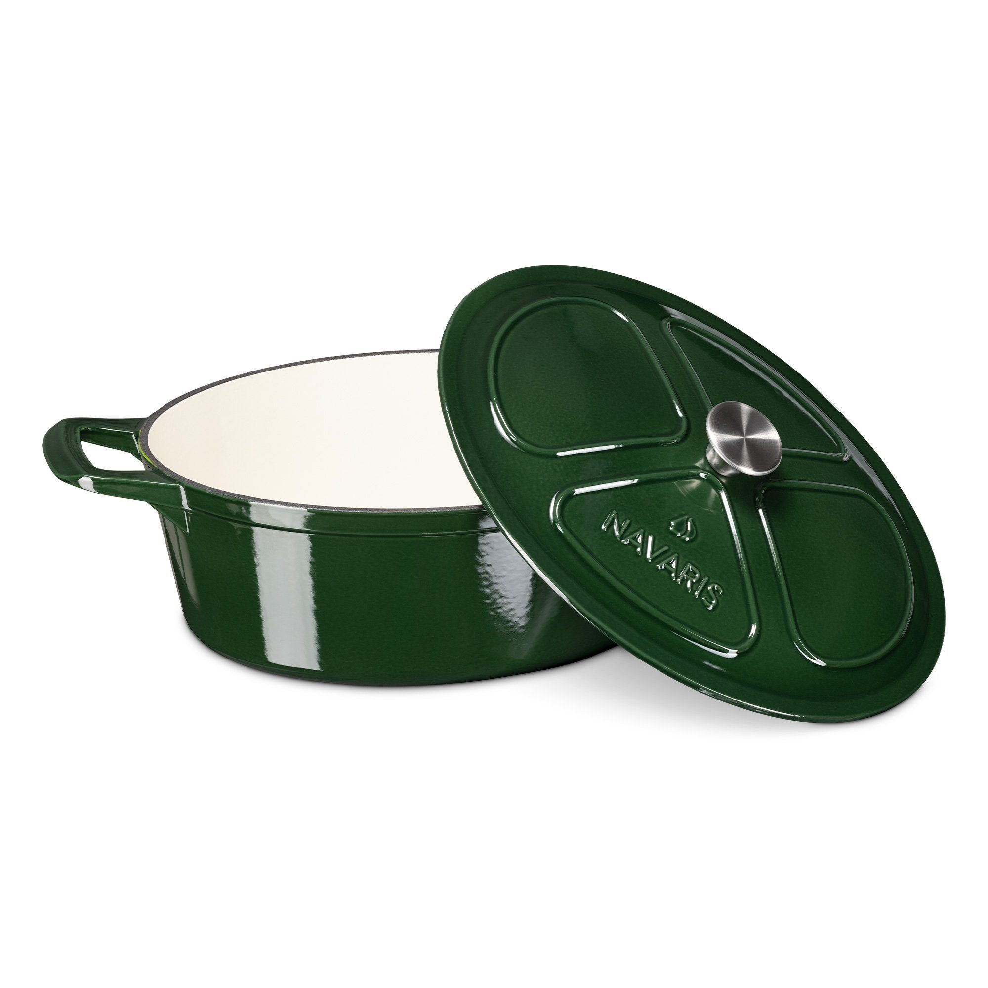 Serviertopf -Gusseisen Topf Bräter Kochtopf 7,7l emailliert - oval