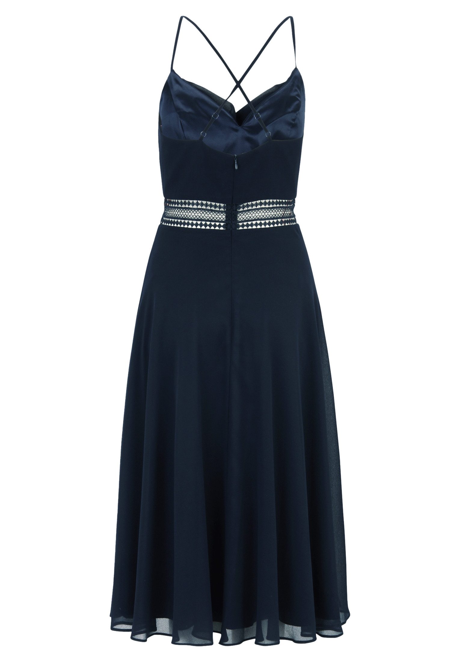 Vera Mont Cocktailkleid Damen mit Wasserfallausschnitt Stickerei