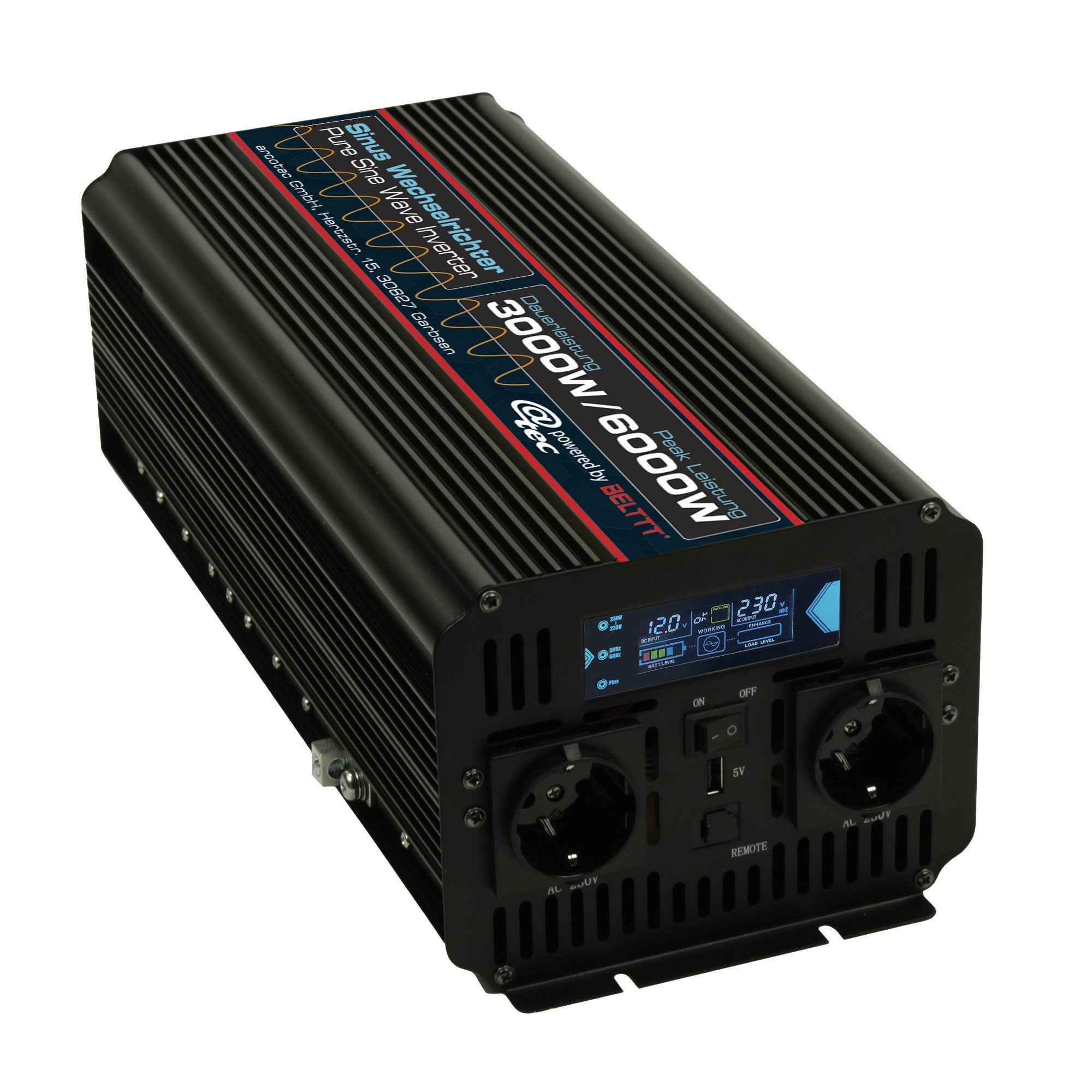 @tec Spannungswandler Reiner Sinus Inverter Инвертор 12V auf 230V
