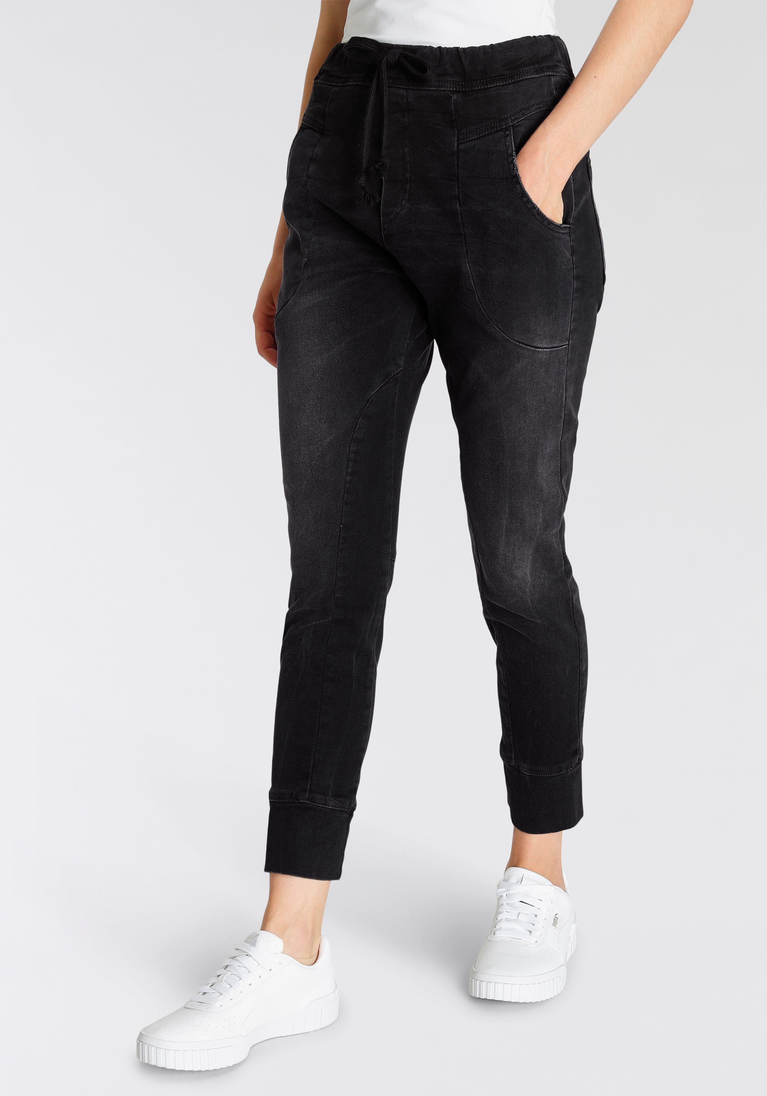 Please Jeans Jogg Pants »P51G« im authentischem Black-Denim Used-Look