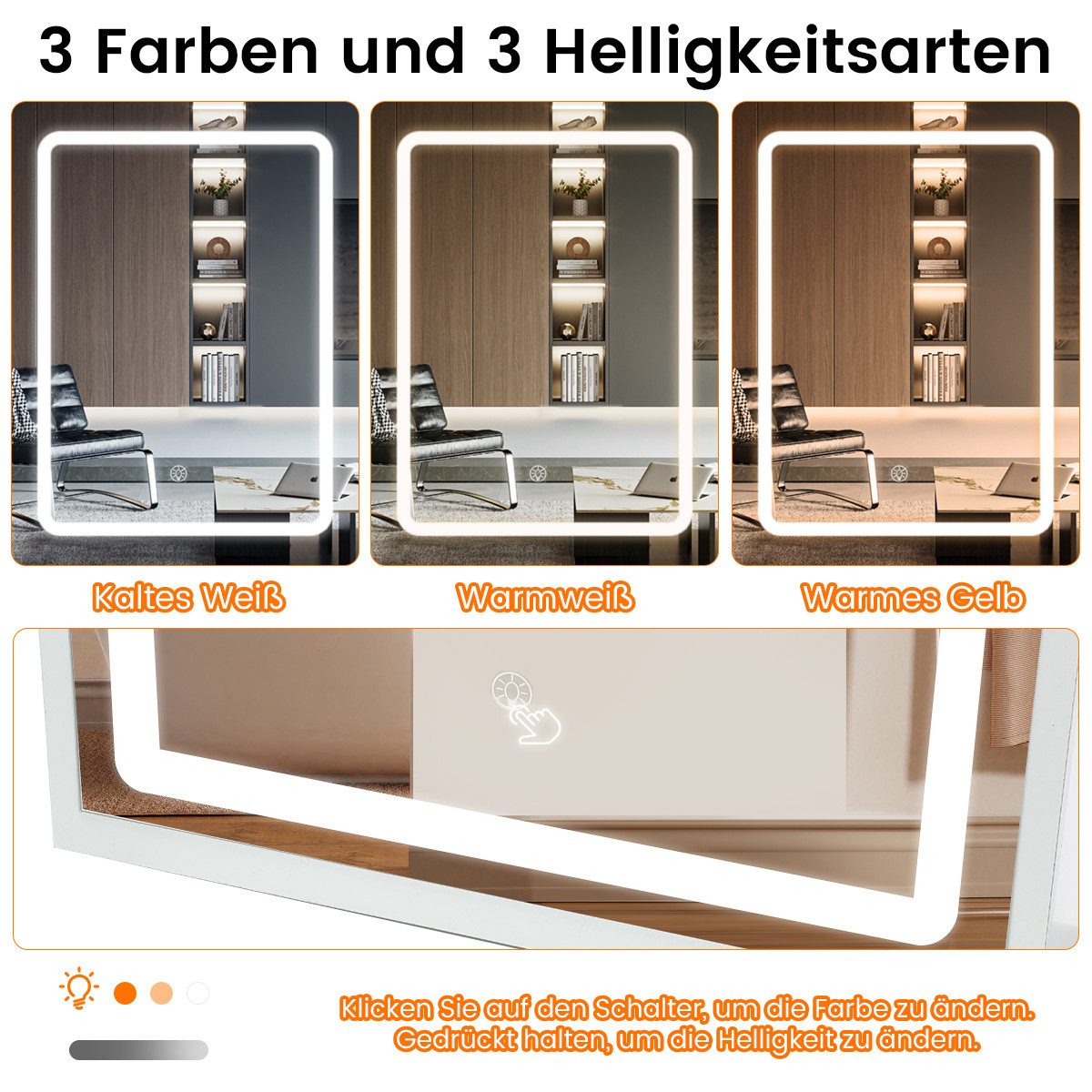LETGOSPT Schminktisch Frisierkommode mit Hocker LED günstig online kaufen