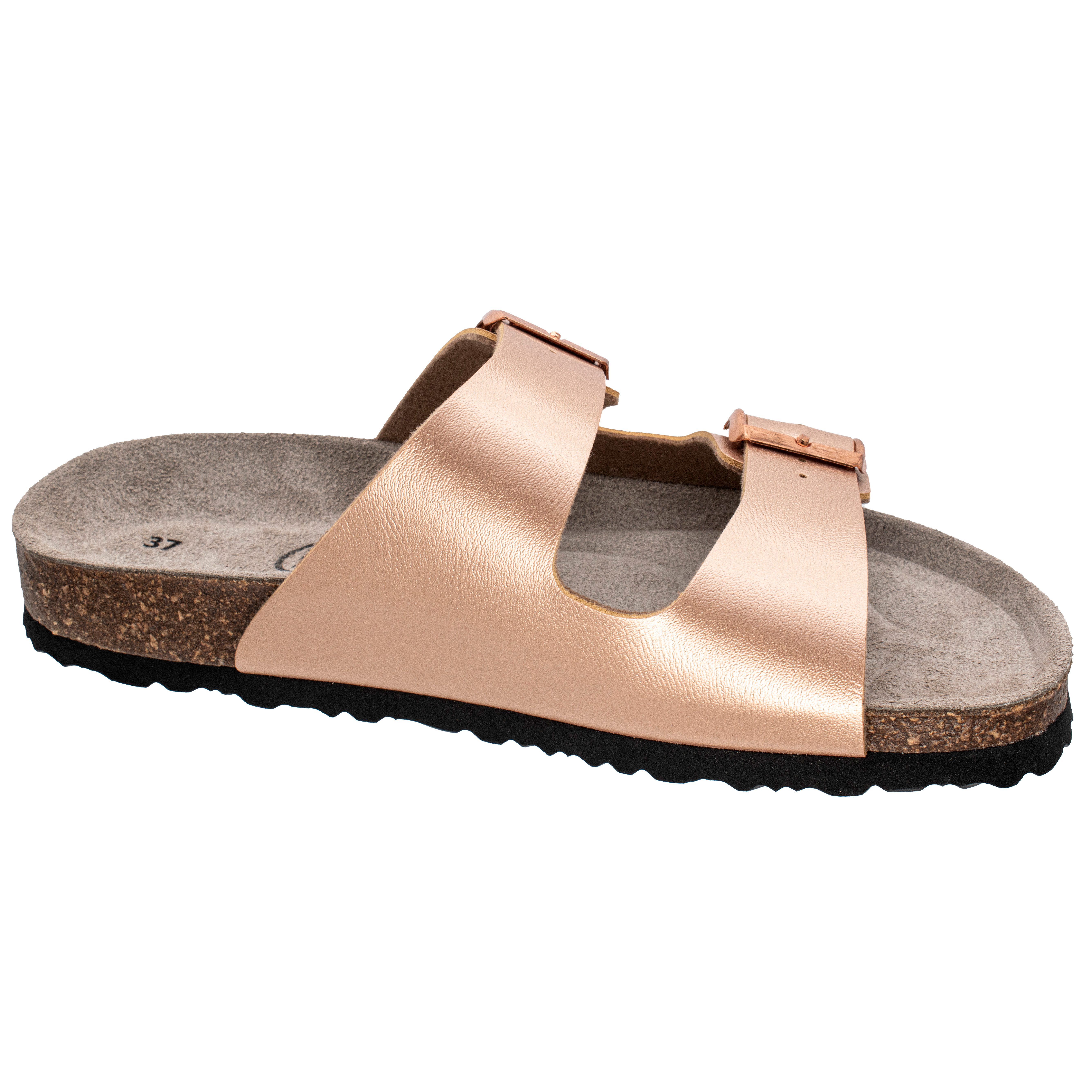 Fischer-Markenschuh Mirabel Pantolette aus Vegano (Lederimitat), Fleecefutter, gepolstertes Lederfußbett