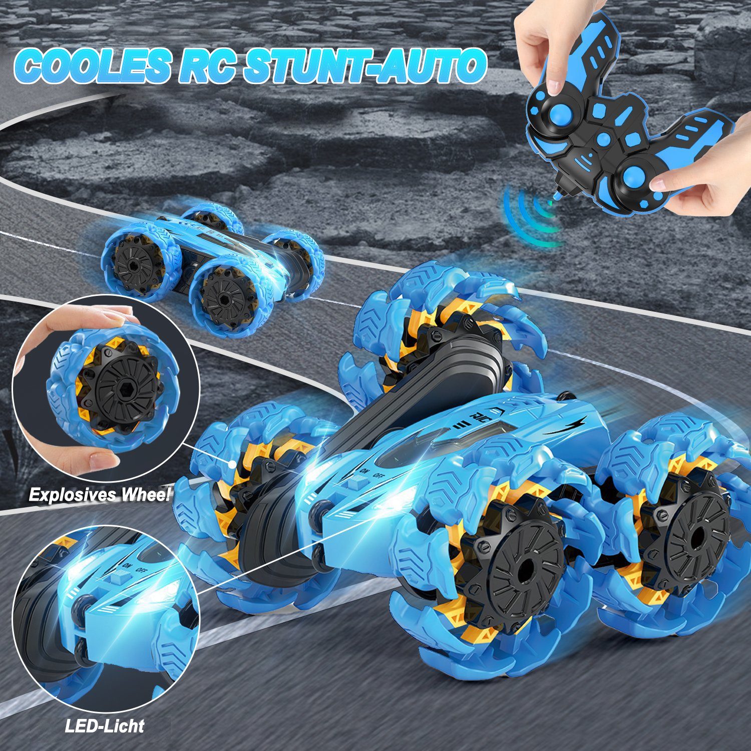 Esun RC-Auto Ferngesteuertes Auto ab 3 4 5 6 8 10 Jahre, 2,4GHz RC Auto Spielzeug (Packung, Komplettset), Spielzeug ab 3 4 5 6 7 8 Jahre Junge Mädchen