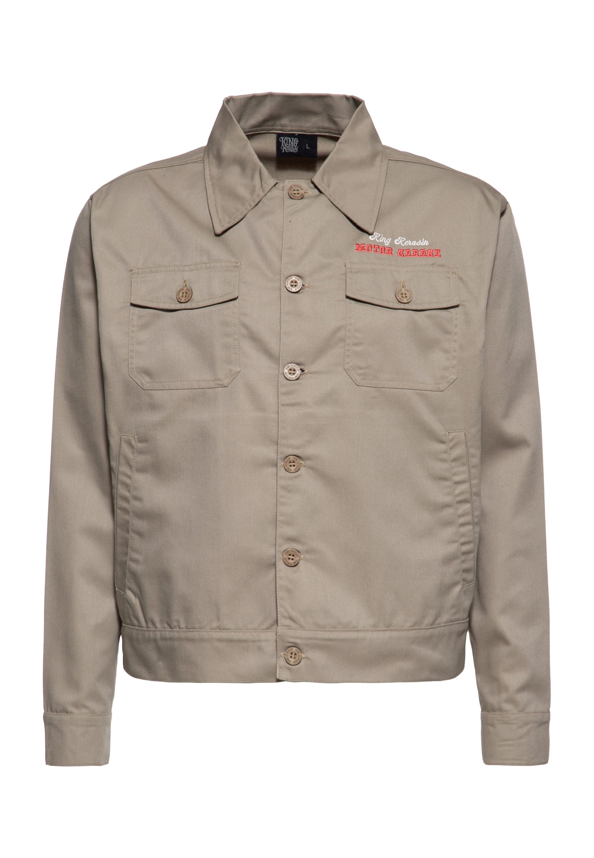 KingKerosin Funktionsjacke Motor Garage mit Rückenstickerei günstig online kaufen