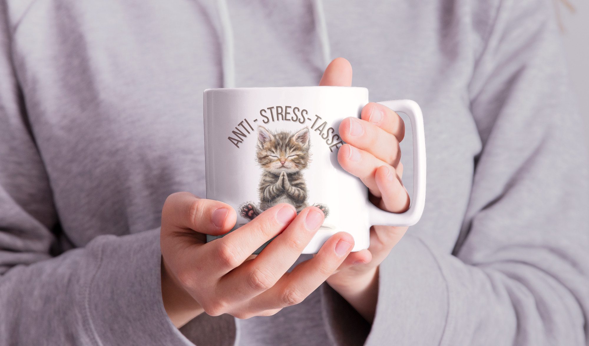 WS-Trend Tasse Anti Stress Baby Katze Kätzchen Kaffeetasse Teetasse Geschenkidee, 1-tlg., Keramik