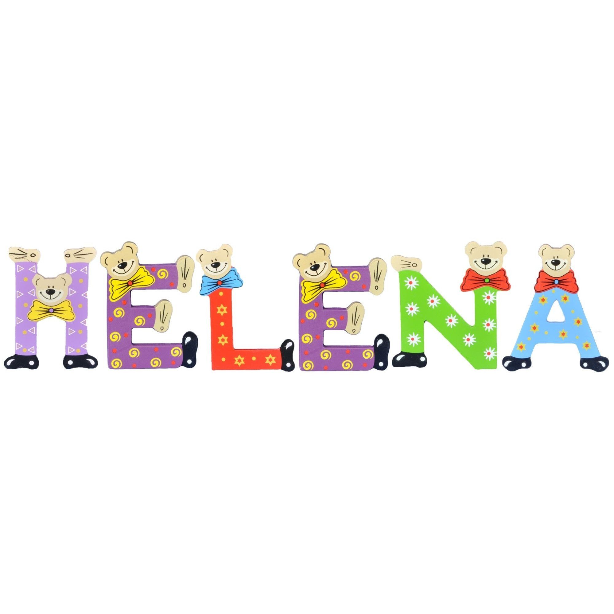 Playshoes Deko-Buchstaben (Set, 6 St), Kinder Holz-Buchstaben Namen-Set, HELENA - sortiert