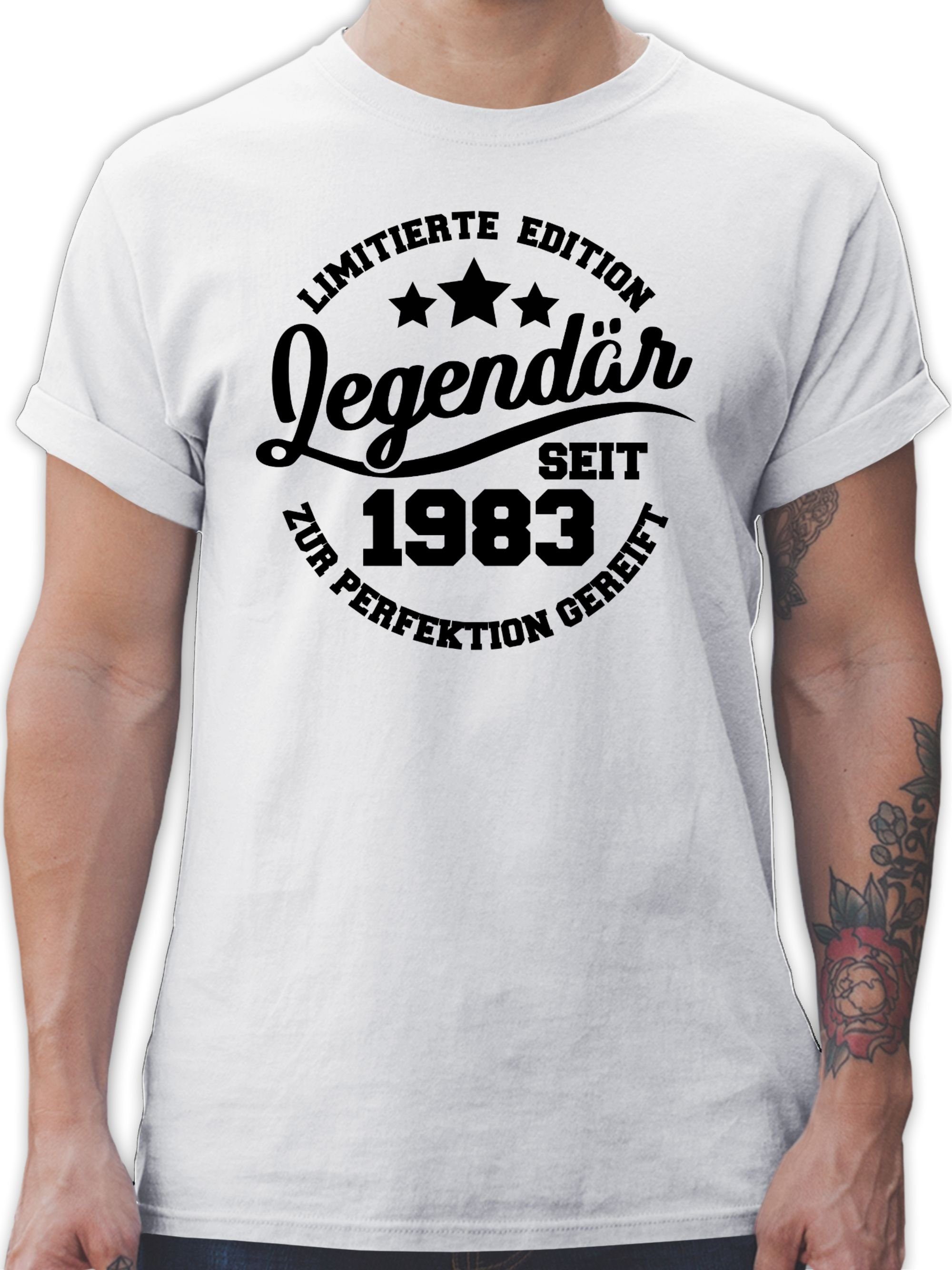 1983 Legendär 3 Geburtstag Weiß 40. T-Shirt seit Shirtracer