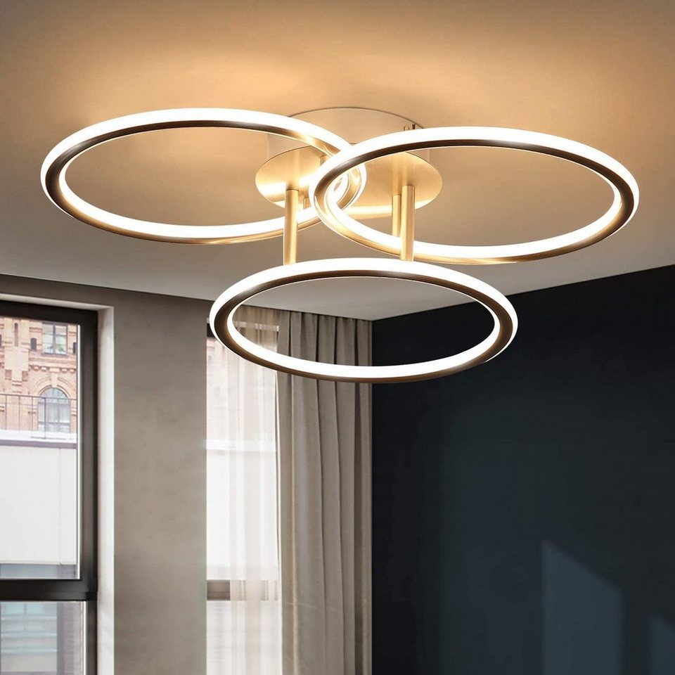 LED Design Deckenlampe Flur Küchen Lampe Wohn Schlaf Zimmer Leuchte Silberfarben