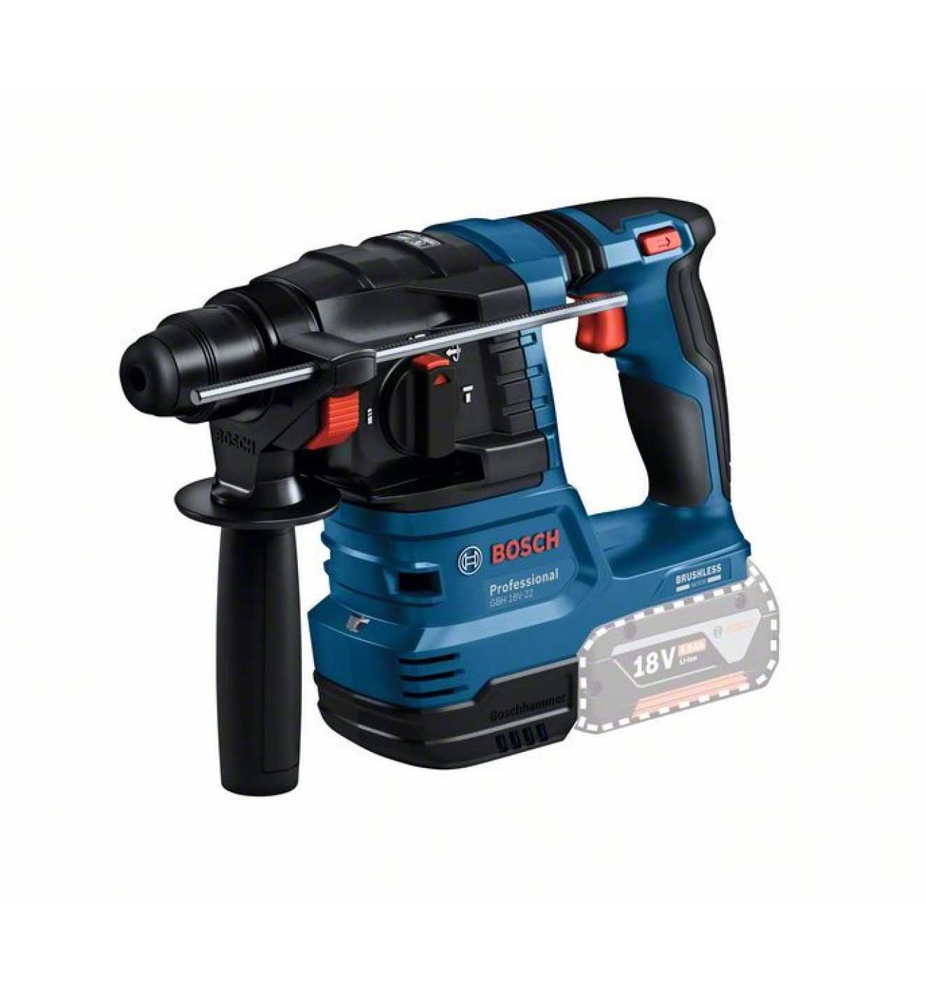 Bosch Professional Akku-Bohrhammer mit SDS plus GBH, 18 V, max. 4675,00 U/ min, (im Karton, incl. Tiefenanschlag, Reinigungstuch), ohne Akku und  Ladegerät, Vielseitig einsetzbar: Ideal für Sanitär-, Tischler- und