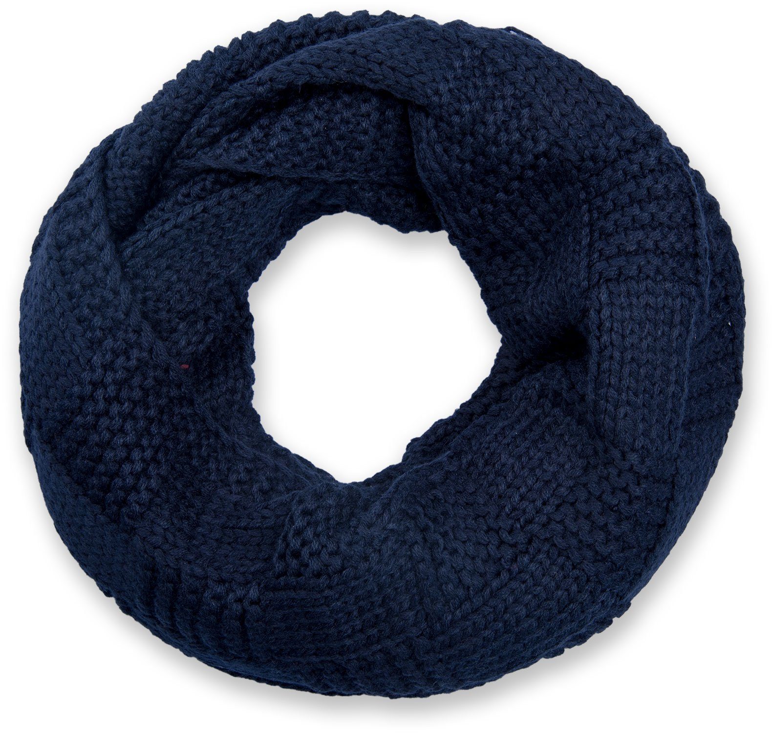 styleBREAKER Strickschal, (1-St), Feinstrick Loop mit Patentmuster Midnight-Blue / Dunkelblau