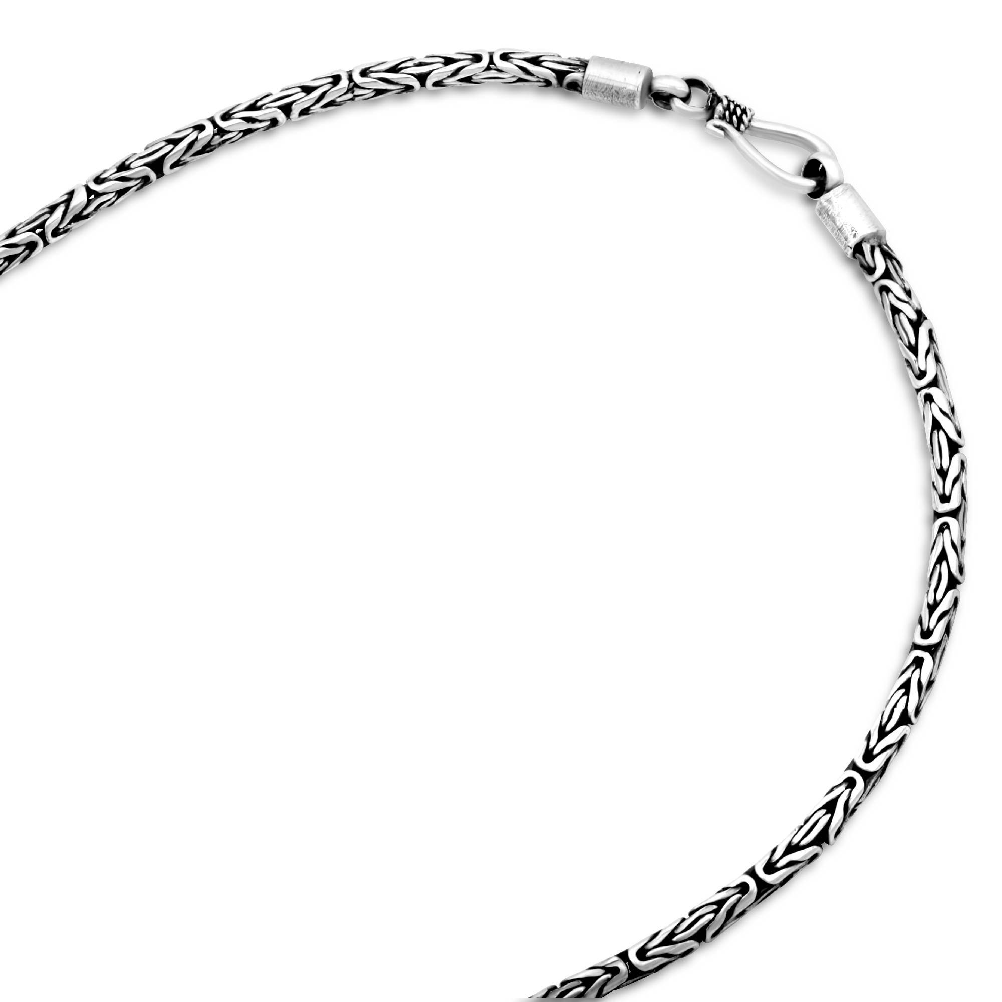 Tony Fein Silberkette Königskette Oxidiert 2,5mm 925er Silber, Made in Italy für Damen und Herren – Bild 3 von 5