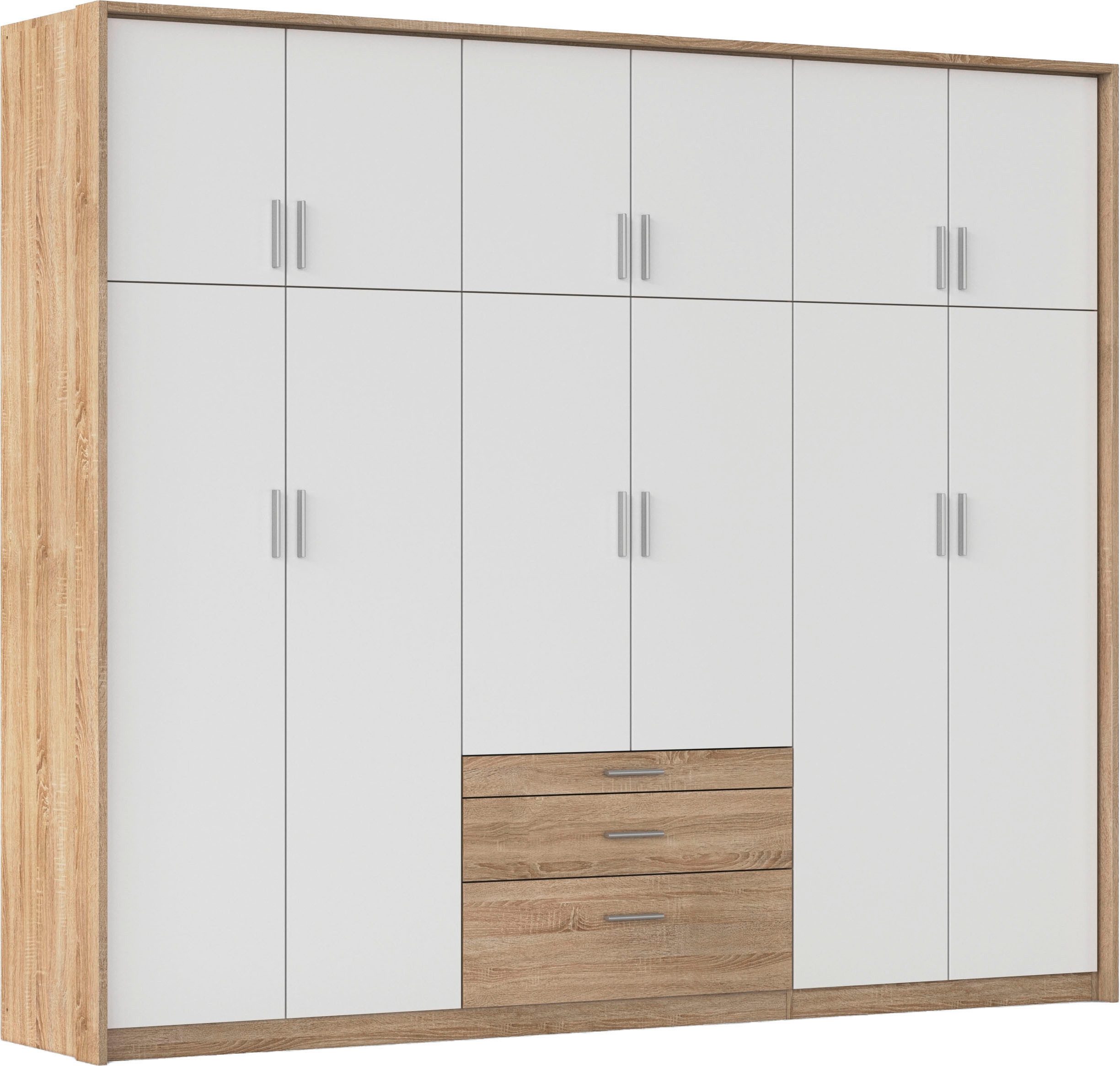 rauch Kleiderschrank Schrank Drehtürenschrank Garderobe Ankleide Schlafzimmer HILDESHEIM (Breiten: 185/275 cm, Höhe 231 cm) oberste Schublade mit praktischer Facheinteilung MADE IN GERMANY