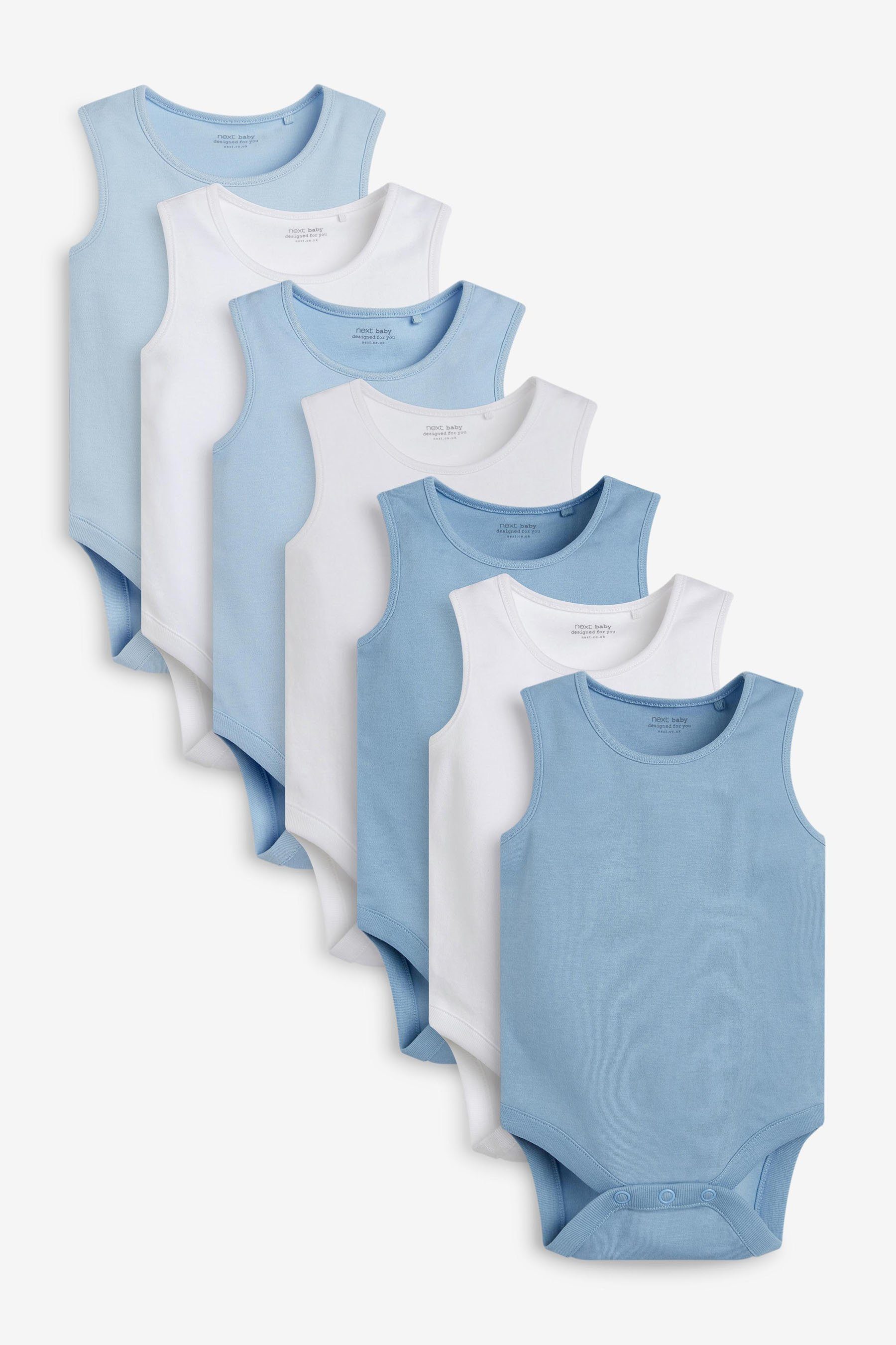 Body Trägern, 7er-Pack (7-tlg) Bodys Blue/White mit Next