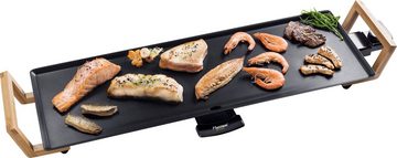 bestron Tischgrill ABP603BB Asia Lounge, 1800 W, Teppanyaki Grillplatte XL im Asia Design, mit Bambus-Griffen