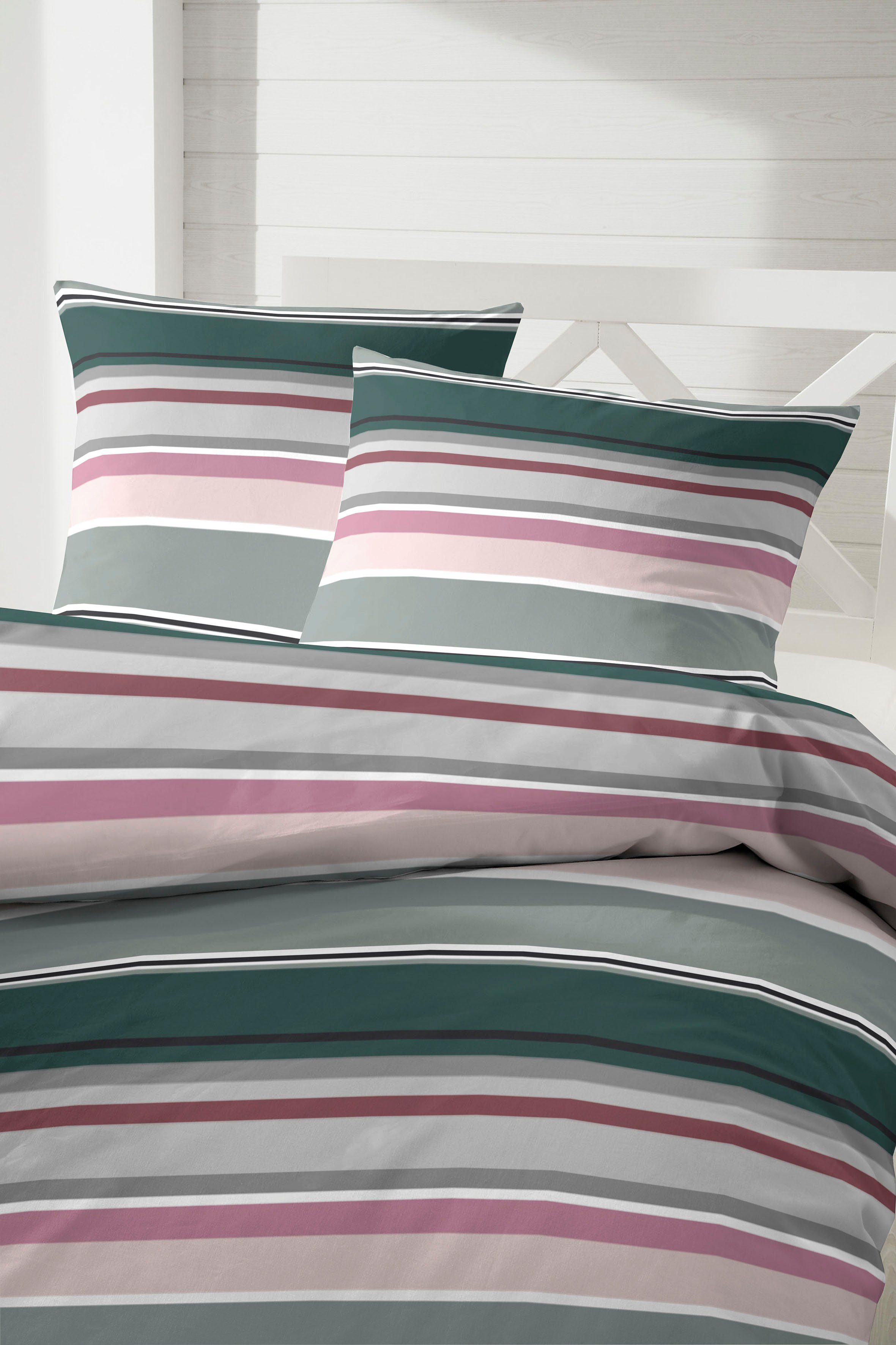 Primera Bettwäsche Late Summer Stripe, Perkal, günstig online kaufen