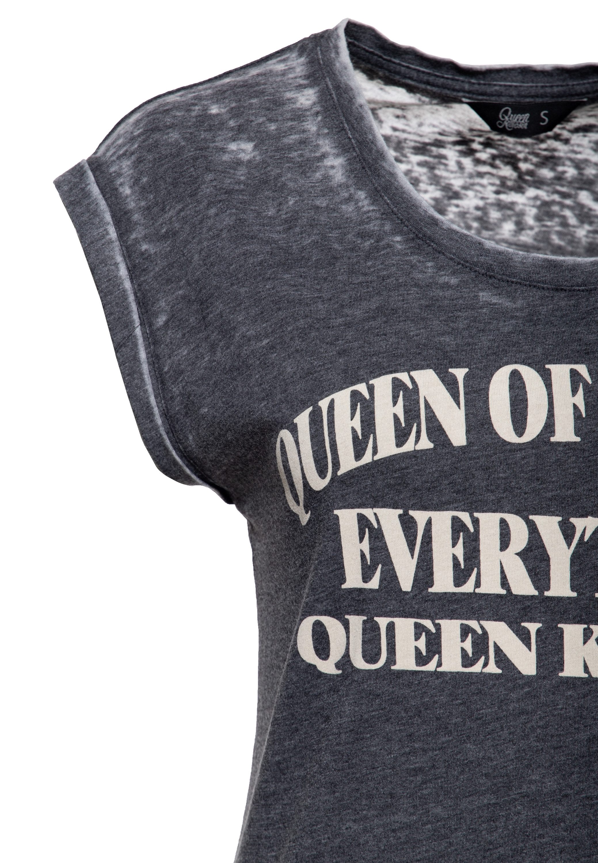 QueenKerosin Print-Shirt Queen Of Fucking Everything (1-tlg) mit Statement-Druck