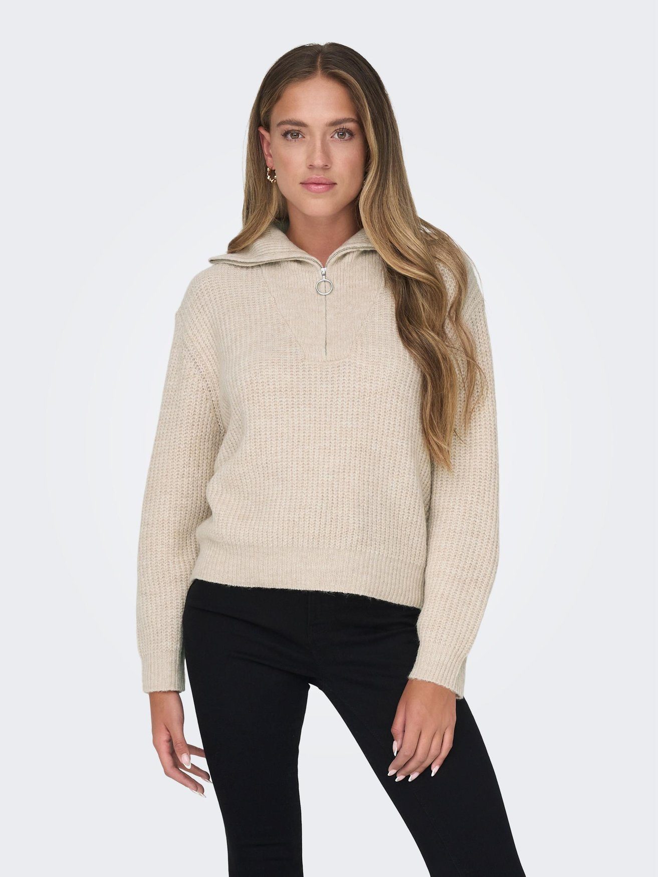 Strickpullover Half Zip Strickpullover Stehkragen Troyer ONLBAKER