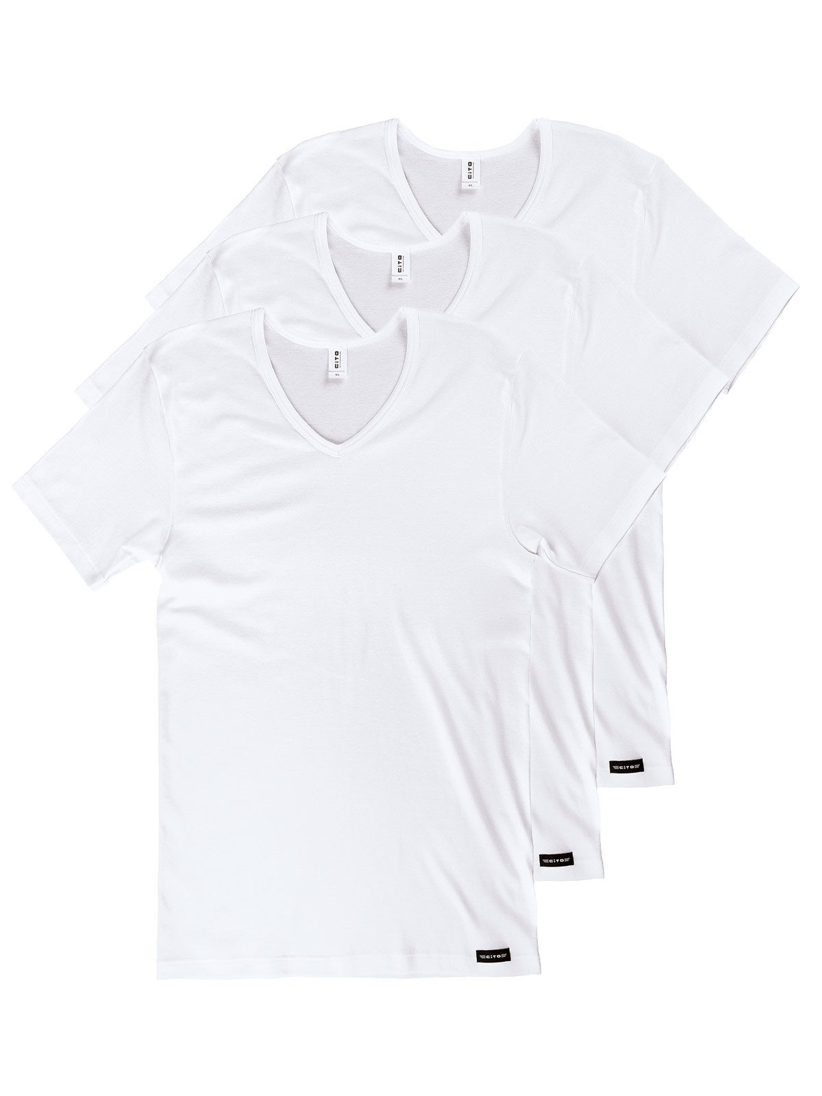 Unterziehshirt 3er Pack Herren Shirt 1/2 Arm V-Neck pure cotton