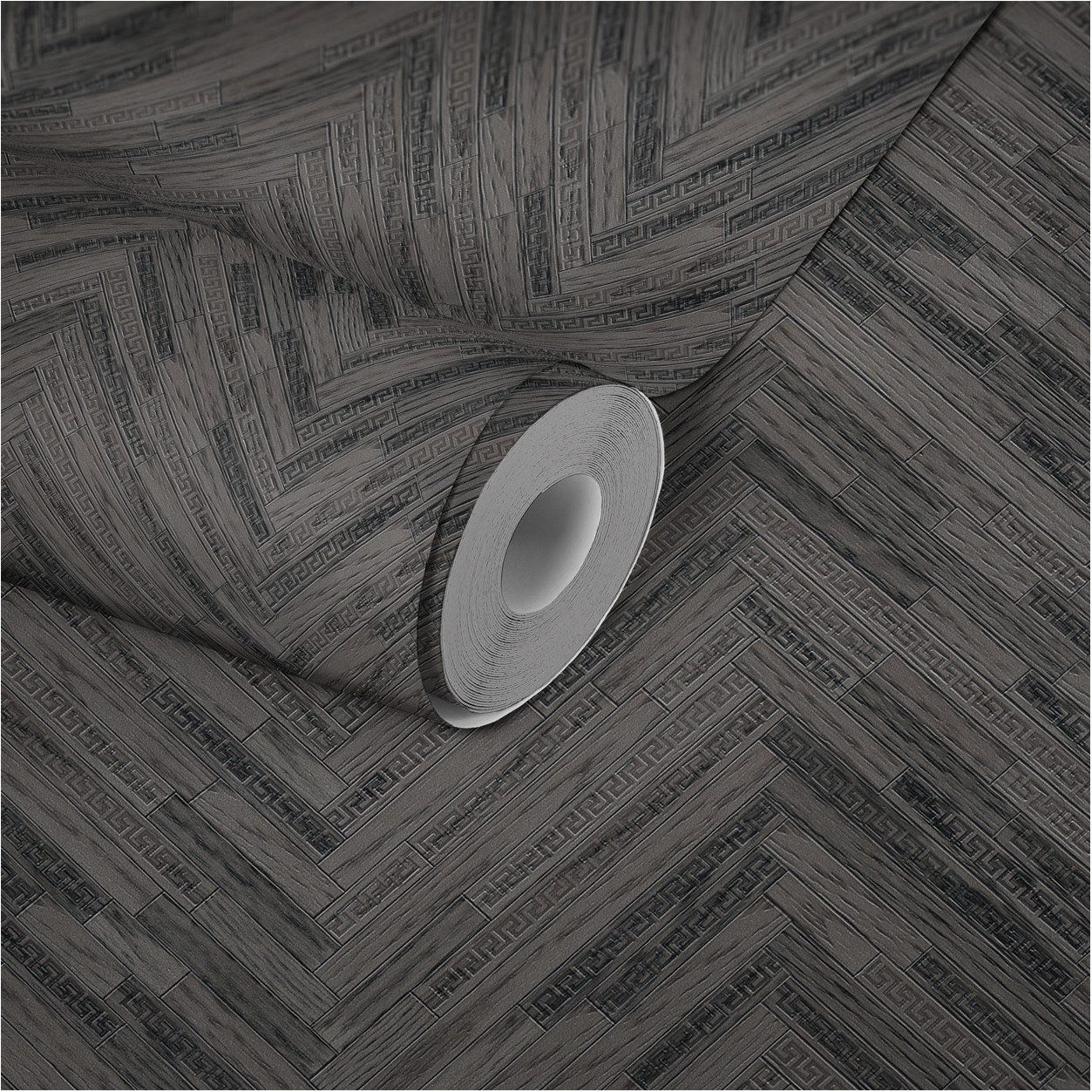 A.S. Création Vinyltapete, Versace Home Tapete in Holzoptik Grau 370514 Luxus Vlies