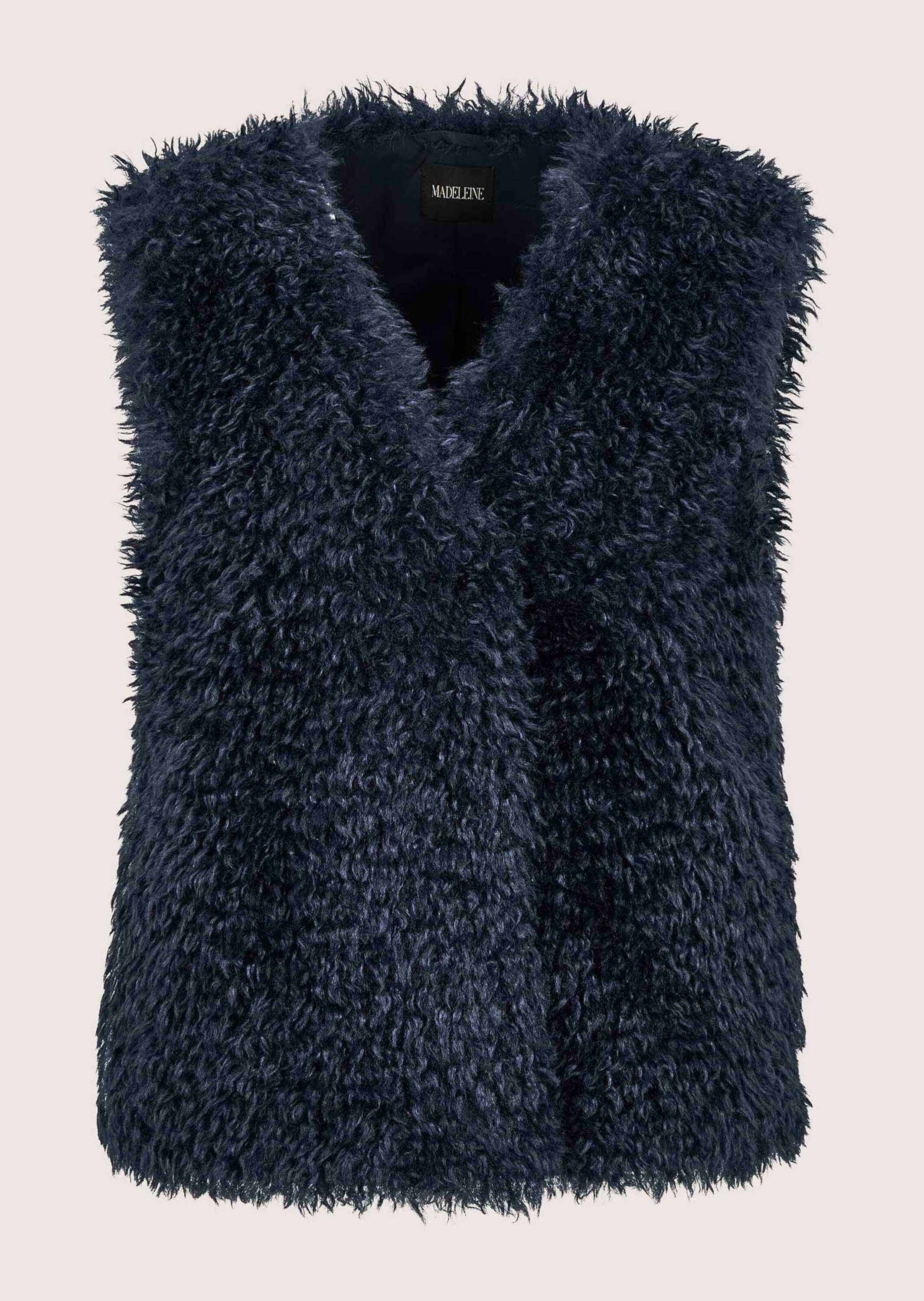 MADELEINE Kurzweste Faux-Fur-Weste mit langem Flor Extralanges Kunstfell mit flauschigem Volumen – Bild 5 von 5
