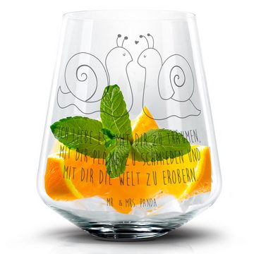 Mr. & Mrs. Panda Cocktailglas Schnecken Liebe - Transparent - Geschenk, Heiratsantrag, Ehefrau, Coc, Premium Glas, Einzigartige Gravur