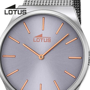 Lotus Quarzuhr Lotus Unisex Uhr Elegant L18285/2, Unisex-Uhr rund, mittel (ca. 39mm), Edelstahlarmband, Elegant-Style