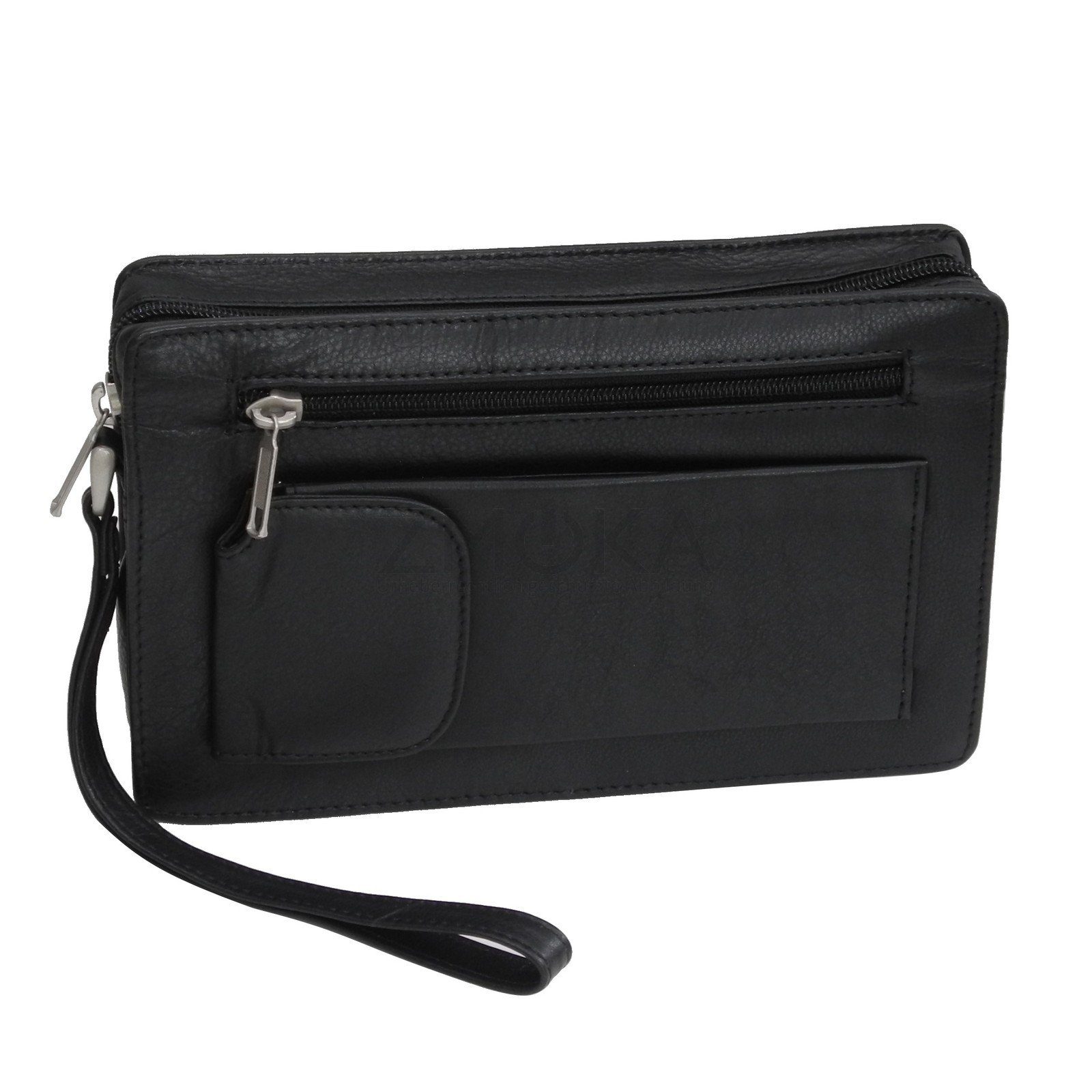 Leder Herrentasche Bag Auswahl Handgelenktasche Herren Schwarz STREET - Handgelenktasche BAG Street