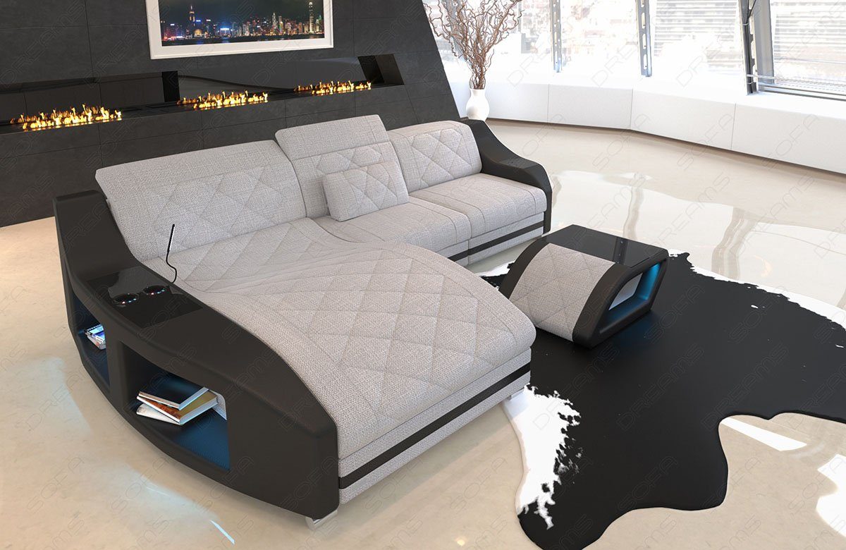 Sofa Dreams Ecksofa Polster Couch Design Stoffsofa Swing L Form H Strukturstoff Stoffsofa, Stoffcouch wahlweise mit Bettfunktion