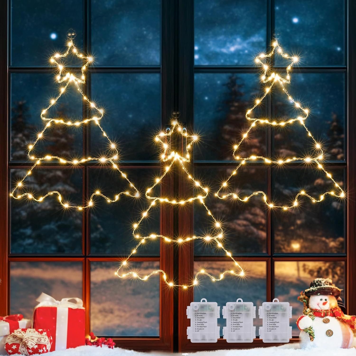 Elegear LED-Lichterkette Lichtervorhang weihnachtsdeko fenster, weihnachtsb günstig online kaufen