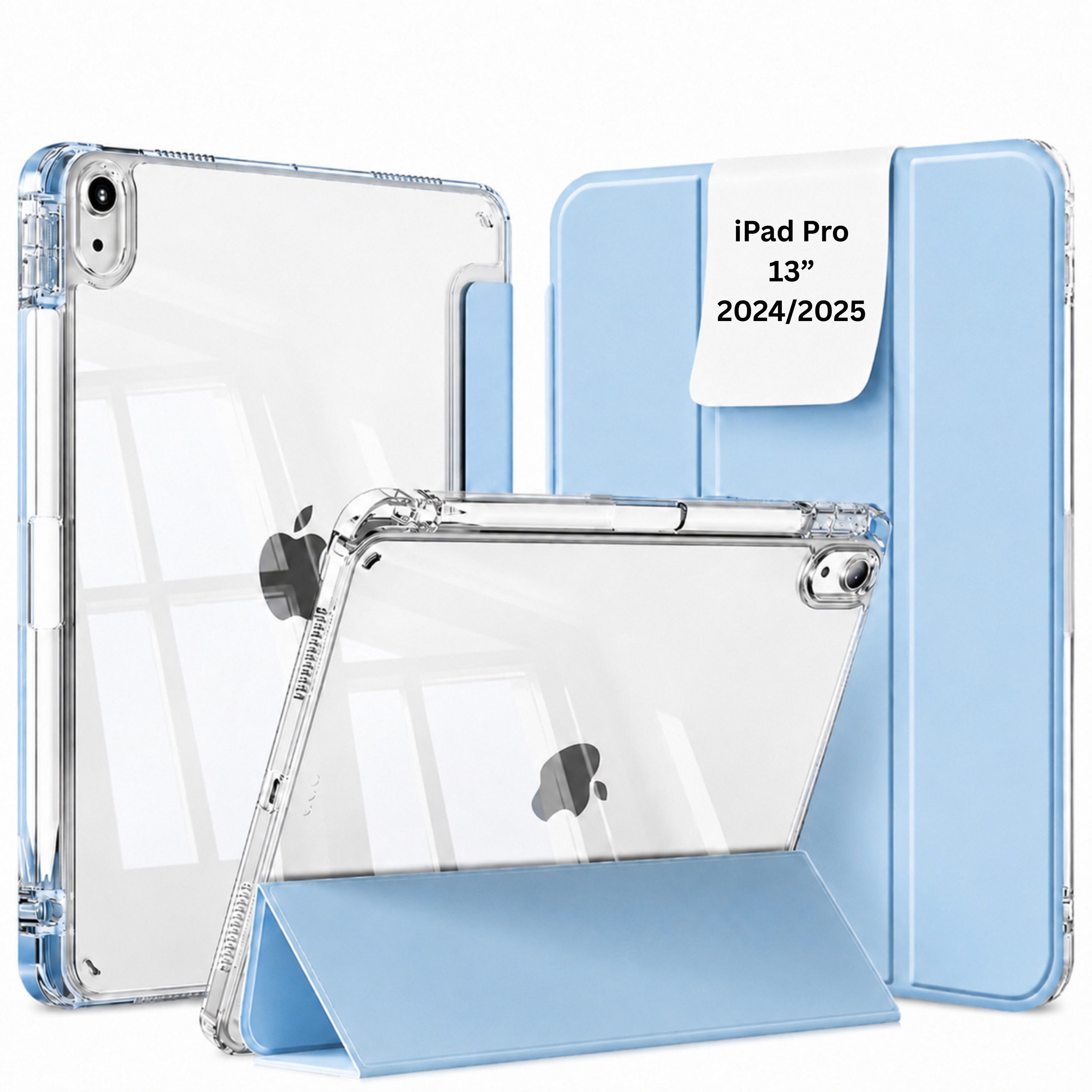 S&T Design Tablet-Hülle Hülle für iPad mit Stifthalter Transparent Stoßfest Tablet Schutzhülle, Kratzfest Hülle Cover Stoßfest Hard Case Ständer Kamera Displayschutz von S&T Design