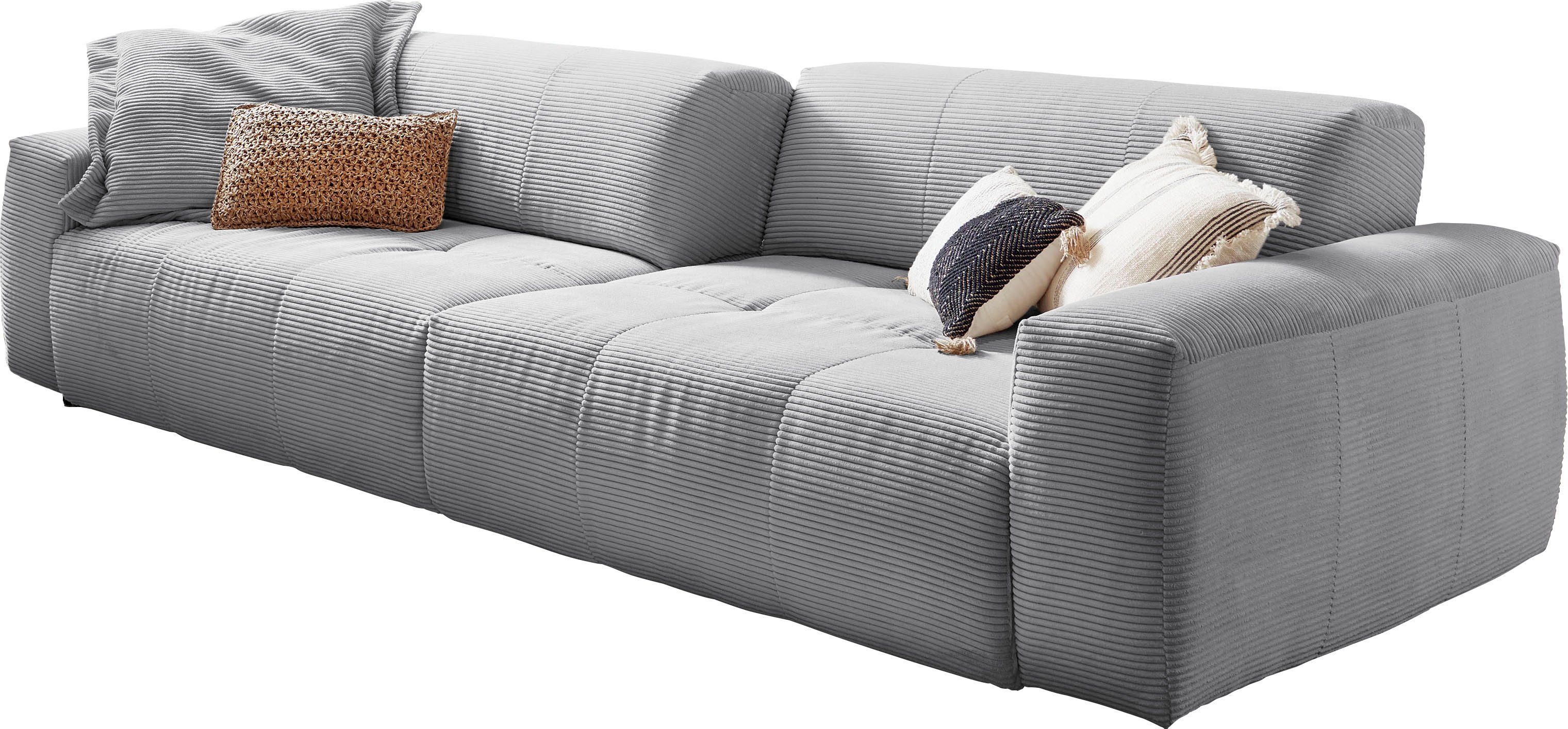 3C Candy Big-Sofa Sitztiefen Bezug durch verstellbare Cord Yoshy, grau in Zwei Rückenlehne