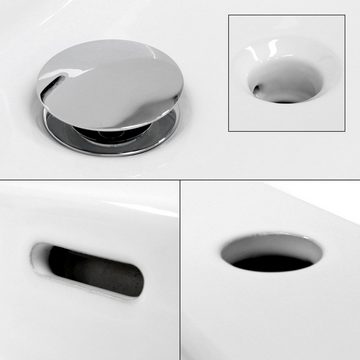 ECD Germany Waschbecken »Eckigform, 415x360x130 mm weiß Keramik«