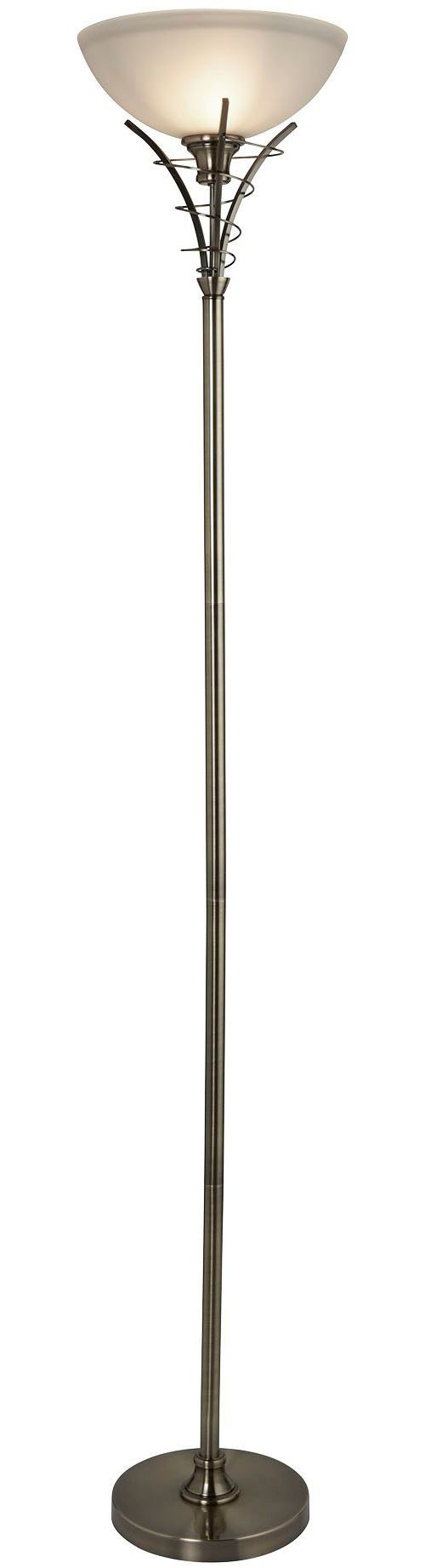 Searchlight Stehlampe Linea Stehleuchte - Antikes Messing und Glas, ohne Leuchtmittel