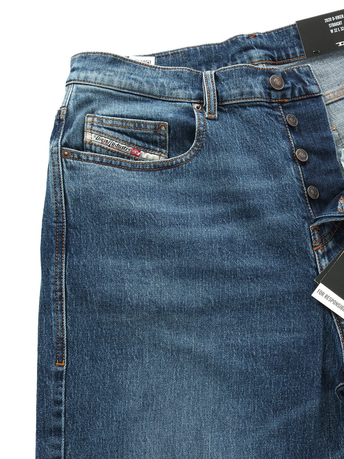 Diesel Straight-Jeans lockere, gerade Beinform - 2020 D-VIKER R07RX - Länge:32