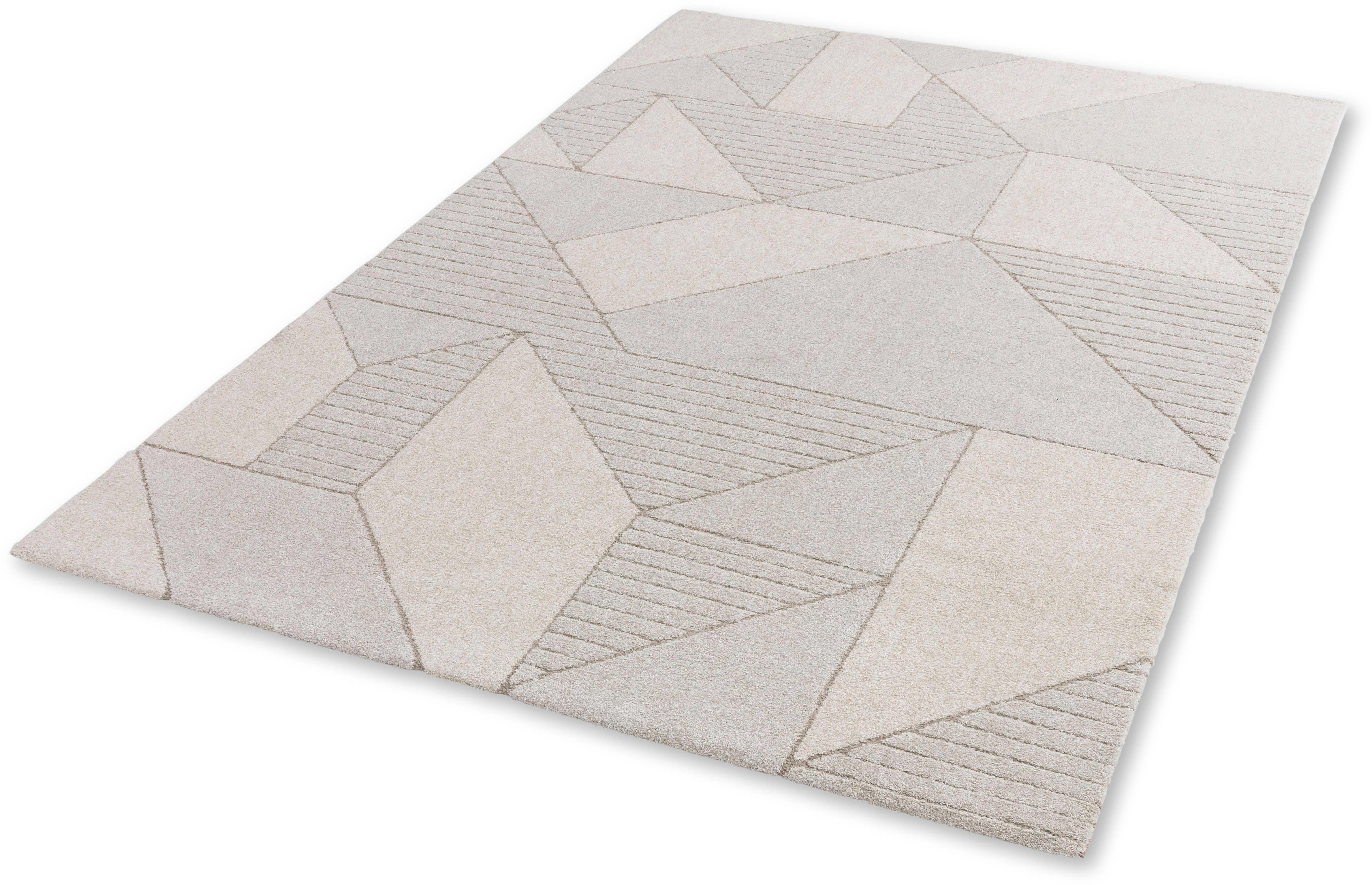 SCHÖNER WOHNEN-Kollektion Teppich Amaze 242, rechteckig, Höhe: 17 mm, weicher grafischer Kurzflor, Wohnzimmer, Schöner Wohnen Kollektion