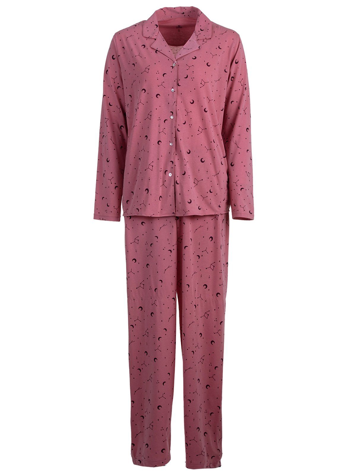 Schlafanzug Pyjama Set Langarm - Mond Sterne