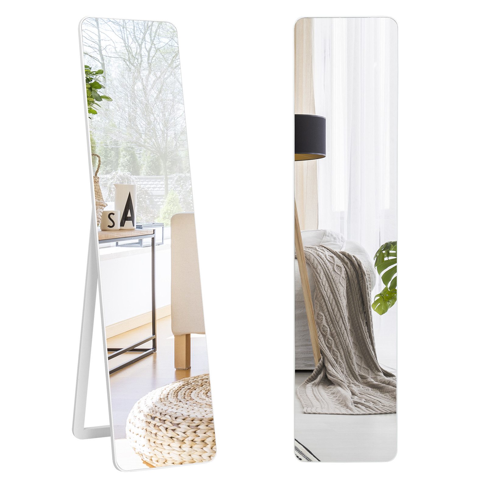 COSTWAY Standspiegel, Ganzkörperspiegel stehend/ Wandmontage, 160 günstig online kaufen