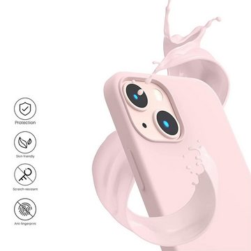 CoolGadget Handyhülle Rosa als 2in1 Schutz Cover Set für das Apple iPhone 14 6,1 Zoll, 2x 9H Glas Display Schutz Folie + 1x TPU Case Hülle für iPhone 14