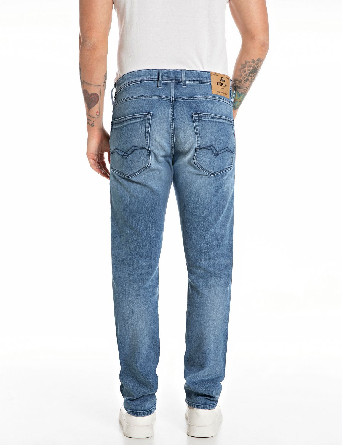 Replay Straight-Jeans GROVER in vielen verschiedenen Waschungen, mit Stretch – Bild 2 von 2