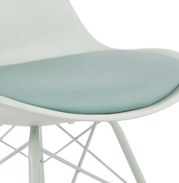 KADIMA DESIGN Esszimmerstuhl PATRIZIA Stuhl Plastic Polym Hellgrün 45 x 55