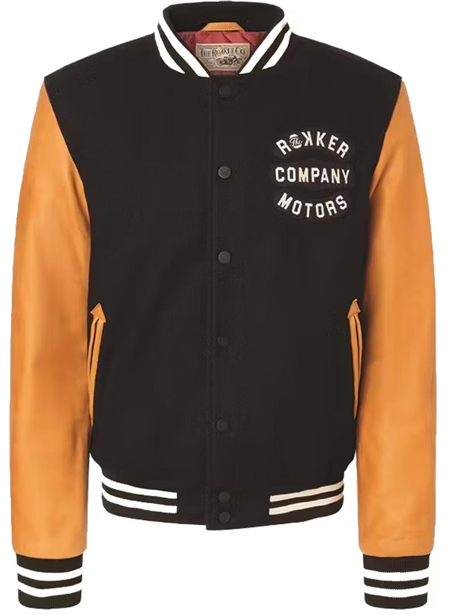 Rokker Motorradjacke College Motorrad Leder-/Textiljacke Ellenbogenprotektoren enthalten,Schulterprotektoren enthalten