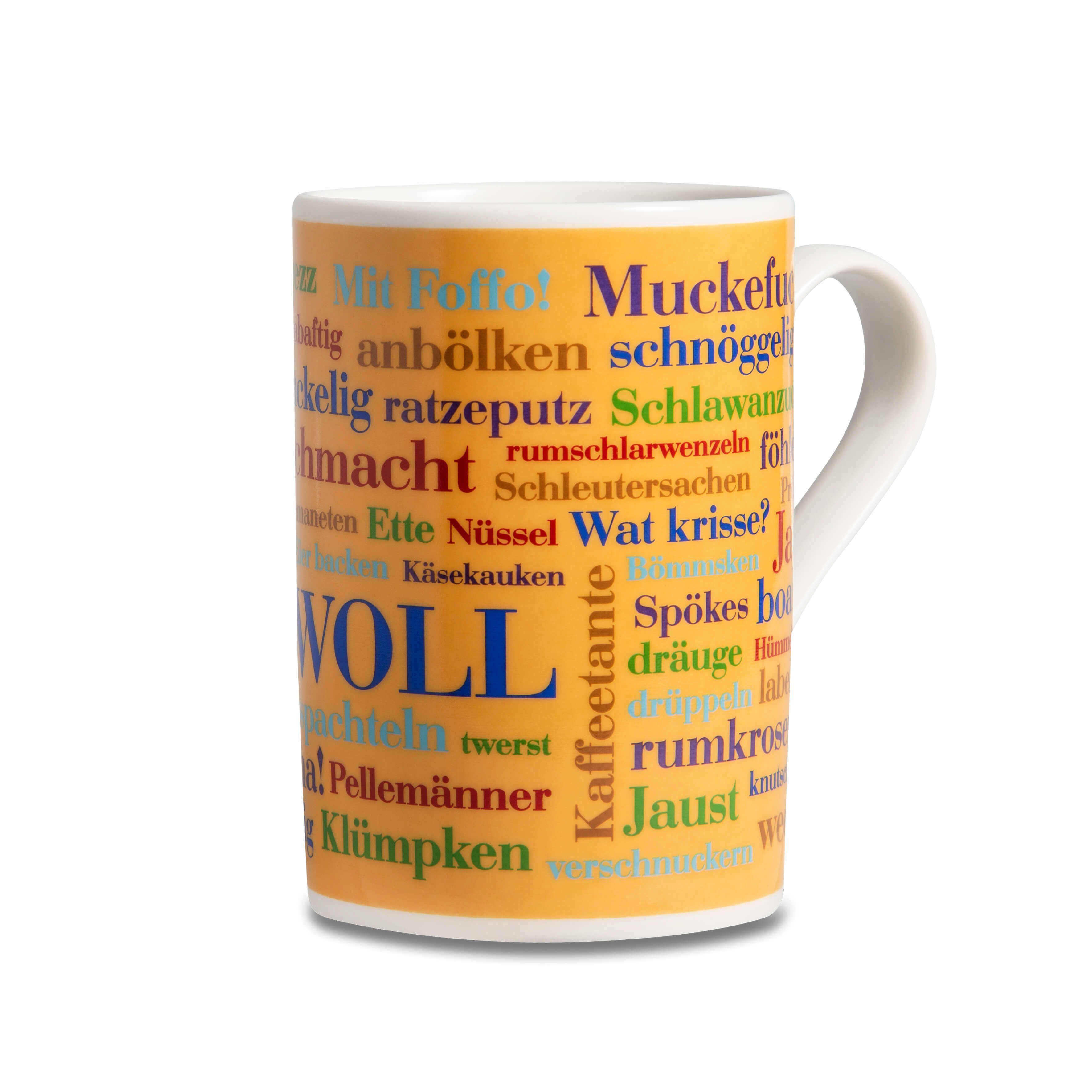 Porzellan Wörter, Sauerländer Tasse Wörter WOLL!, Deine Kaffeebecher