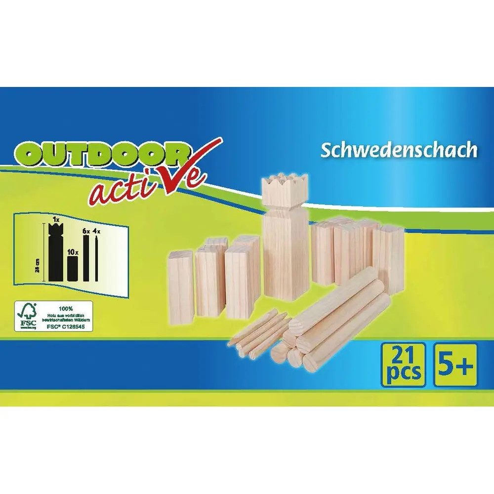 Vedes Pylonen Outdoor active Schwedenschach Kubb 21-teilig