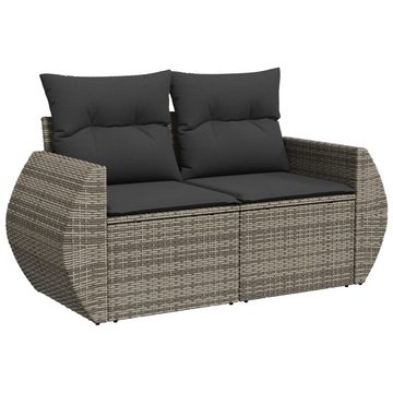 vidaXL Loungesofa 6-tlg. Garten-Sofagarnitur mit Kissen Grau Poly Rattan, 1 Teile