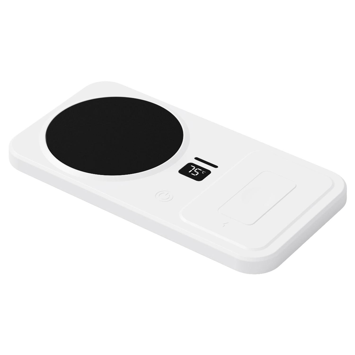 Refttenw Tassenwärmer Intelligenter 2-in-1-Becherwärmer,Untersetzer mit Temperaturregelung, Mit kabellosem Laden und automatischer Abschaltung.