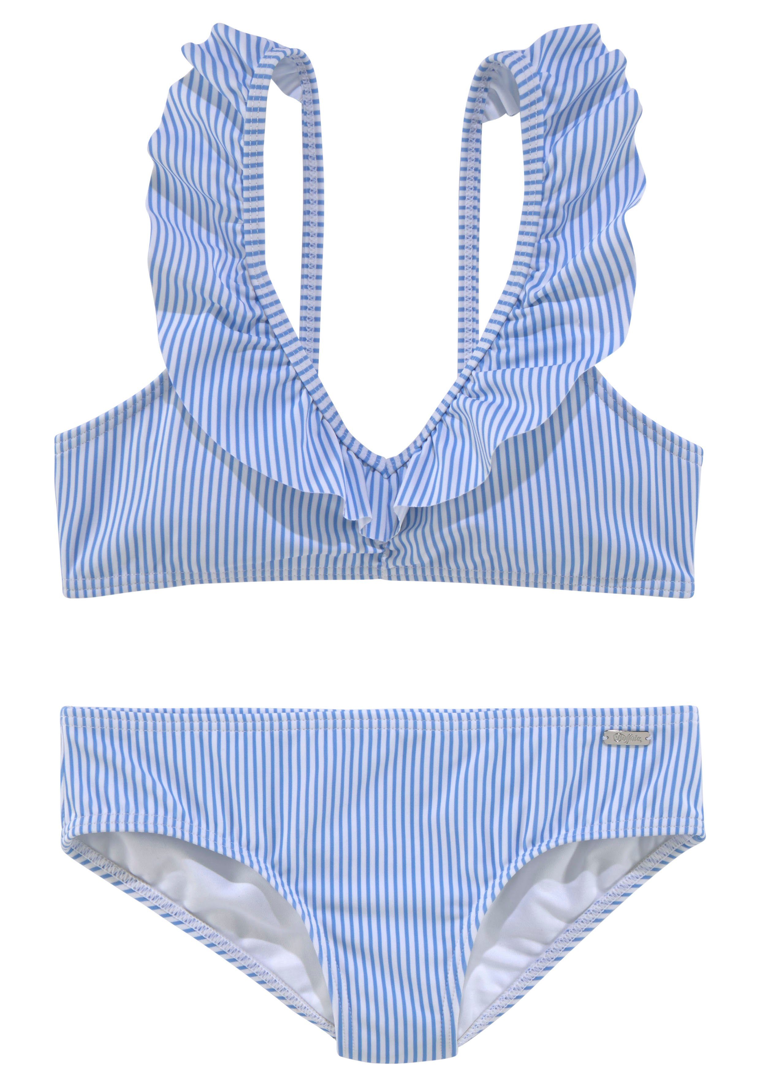 Volants Bustier-Bikini mit Buffalo am Ausschnitt